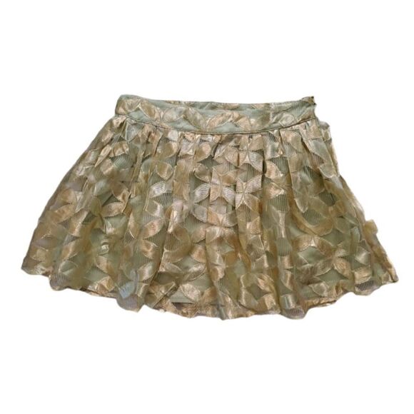 Love Riche Embroidered Overlay Pleated Lined Skirt Large - Picture 2 of 6